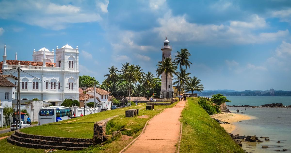 Colorful streets of Galle with quaint cafes and shops