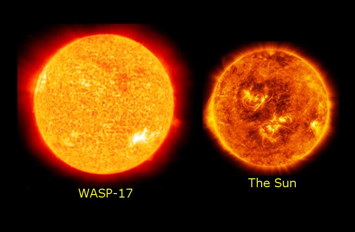 Visualization of WASP-17 b's inflated atmosphere.